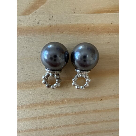 Blue Faux Pearl & Silver Bead Charms - Picture 2 of 3